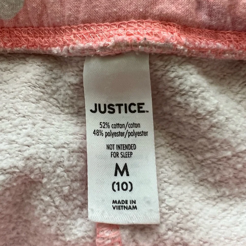 Justice kids girls size medium 10‎ camouflage pink white cotton rough hem shorts